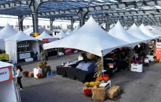 high-peak vendor tents at the nyc wine and food festival